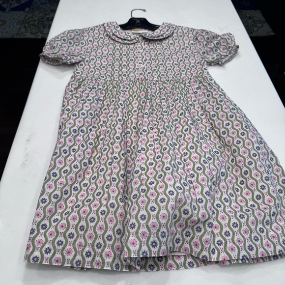Mini Boden Floral Tea Dress Girls Size6-7 Years Old, Multicolor Collar Buttons - Picture 12 of 13
